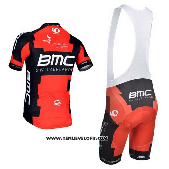 2014 Maillot Ciclismo BMC Rouge et Noir Manches Courtes et Cuissard